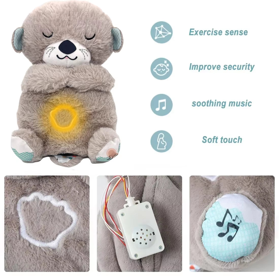Cuddle Up with Our Sleepy Breathing Bear Plush Toy! 🐻✨ Perfect for soothing your little ones to sleep with music and gentle light! #BabyGift #CozyPlaymate