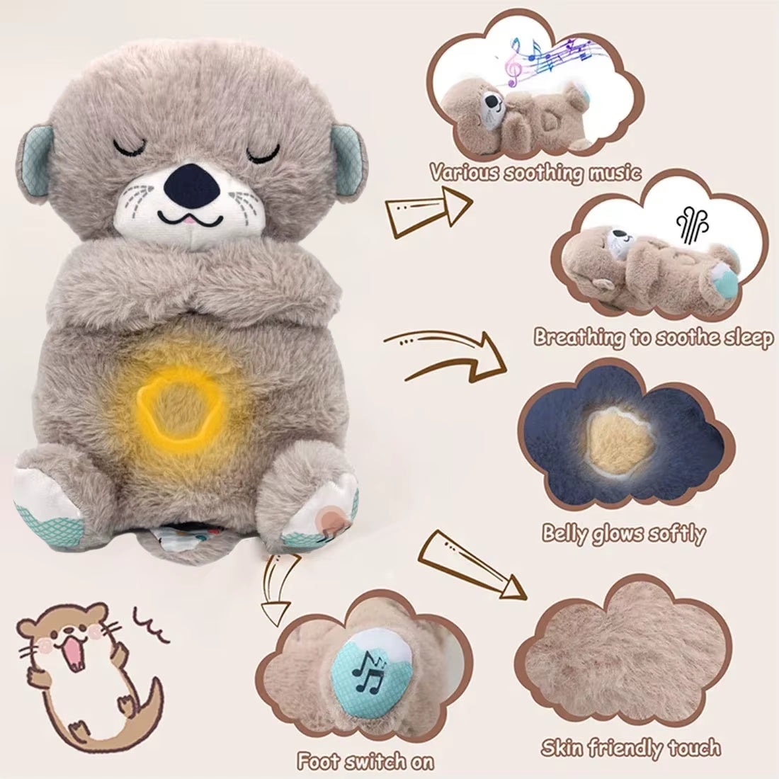 Cuddle Up with Our Sleepy Breathing Bear Plush Toy! 🐻✨ Perfect for soothing your little ones to sleep with music and gentle light! #BabyGift #CozyPlaymate